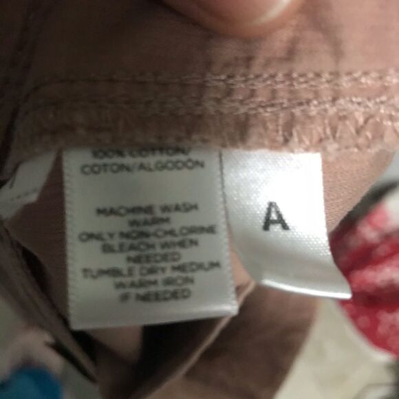 Ann Taylor Loft sz 4 khaki cotton capri tie bottom - Picture 5 of 5